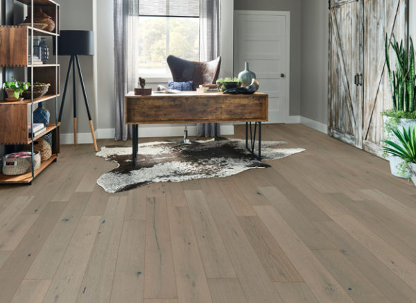 Brushed Impressions Breezy Gray Engineered Hardwood Room Scene
