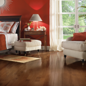 American Treasures Plymouth Brown Solid Hardwood Room Scene